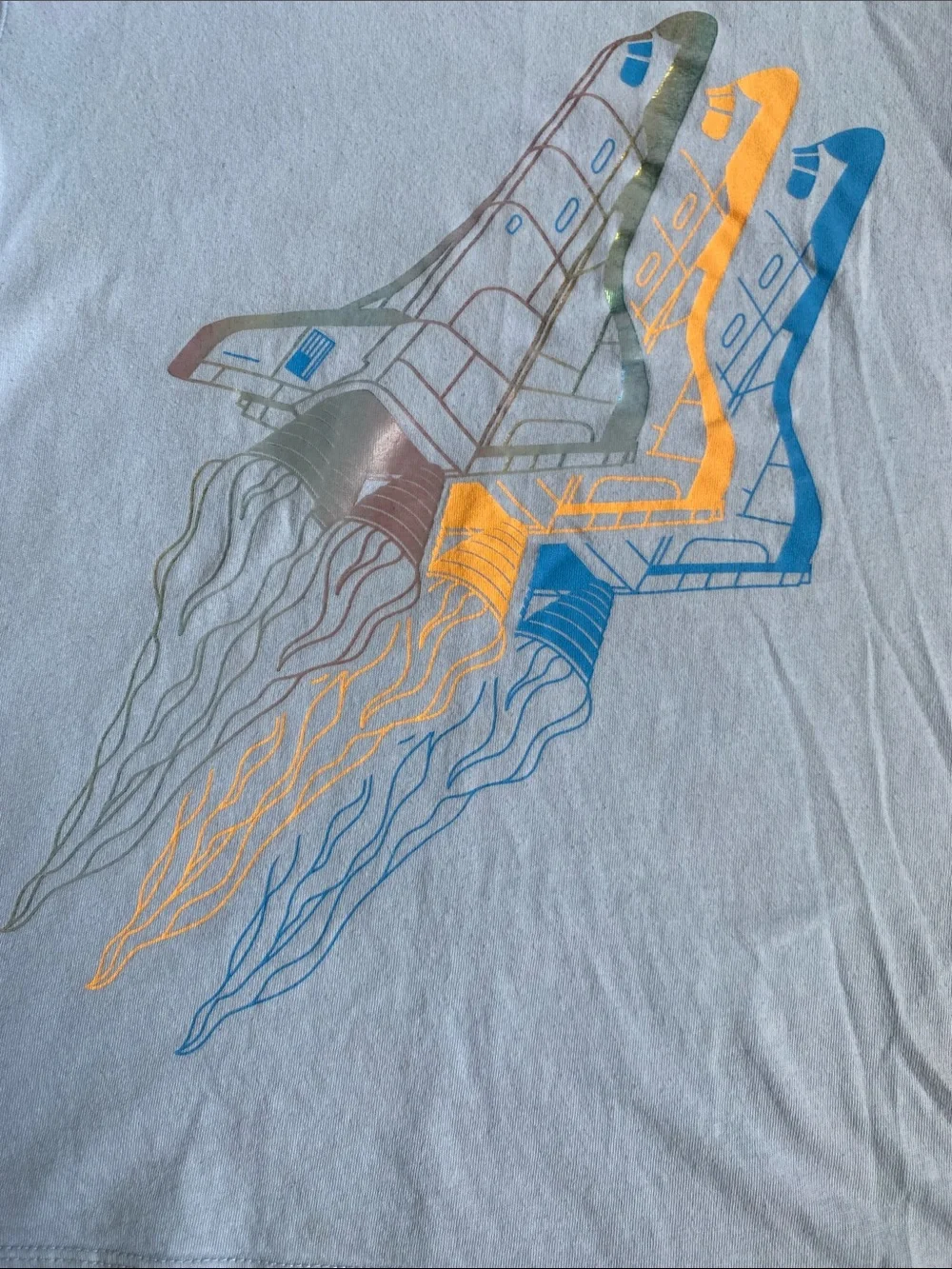 GAP Blue Shark Tee & lands’ end Light blue Space Shuttle Graphic Tee bundle